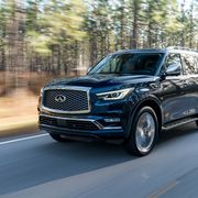 The 2018 Infiniti QX80 is available with either 20- or 22-inch alloy wheels.