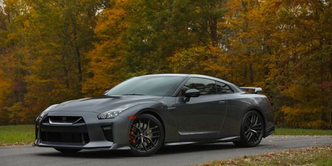 The 2018 Nissan GT-R Pure, Premium and Track Edition grades are equipped with an advanced 3.8-liter DOHC 24-valve V6 rated at 565 hp and 467 lb-ft of torque, dual-clutch sequential six-speed transmission and electronically controlled ATTESA E-TS all-wheel-drive system.