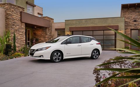 The 2018 Leaf features a 150-mile driving range, aerodynamic exterior, high-tech interior and advanced technologies including ProPilot Assist and e-Pedal.
