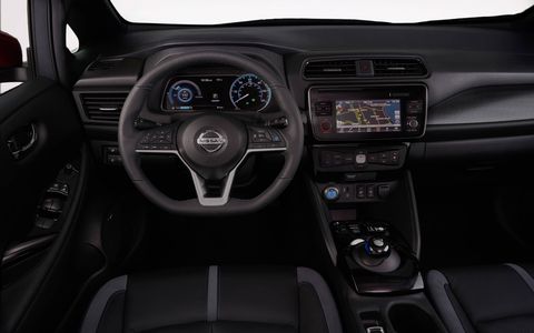 The 2018 Nissan Leaf ProPilot Assist (Nissan's advanced single lane driver assistance technology), helps ease driver workload by reducing the amount of driver acceleration, steering and braking input under certain driving conditions.