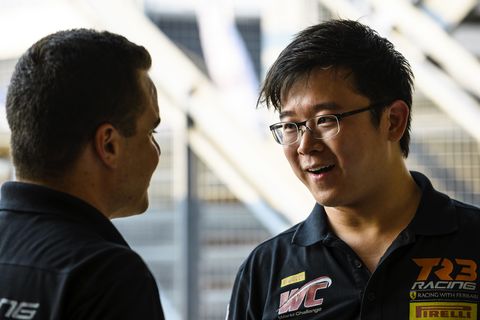 Wei Lu trying his hand at a Ferrari 488 GT3 car and winning. He raced in the 2018 Pirelli World Challenge SprintX Championship series alongside his professional driver coach, and Le Mans veteran, Jeff Segal in the Pro-Am class