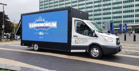Ford had 35 different vans on display at world headquarters to show off the versatility of the Transit.