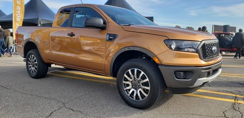 Ford brought out examples of some preproduction Rangers for the truck’s official launch at the Michigan Assembly plant on Monday, Oct. 22.