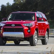 TOYOTA 4Runner -- The Toyota 4Runner (5,000-pound towing capacity) got a refresh back in 2014 with new exterior and interior refinements and more comfort and convenience options. The 270-hp, 4.0-liter V6 is still the only engine. It makes 278 lb-ft and puts power down through a five-speed automatic. The SR5 and Trail 4x4 models have a two-speed, part-time 4WD system, which helps to improve fuel economy when cruising on the road. The Limited has full-time 4WD with a locking differential and three-mode switch and Toyota’s X-REAS suspension, which automatically adjusts damping force when riding over bumps or cornering.