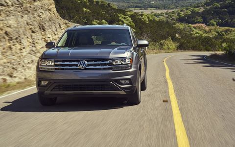The 2018 Volkswagen Atlas has a 3.6-liter engine producing 276 hp and 266 lb-ft of torque