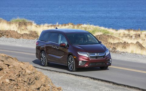 The new 2018 Honda Odyssey fixes some of its predecessor's stylistic foibles, such as eliminating the visible track for the rear sliding doors.