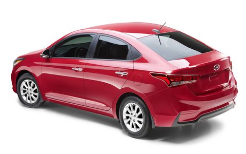 The 2018 Hyundai Accent is longer and wider than the previous generation of Accent.