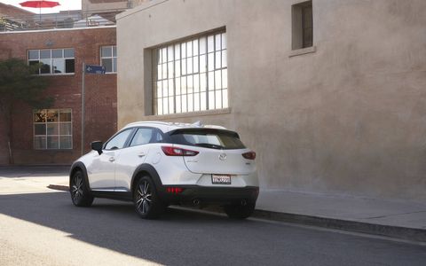 All versions of the 2018 Mazda CX-3 have a 2.0-liter four-cylinder engine making 146 hp and 146 lb-ft of torque with a six-speed automatic transmission.