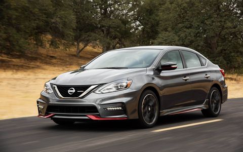 The 2017 Nissan Sentra Nismo gets a new 1.6-liter Direct Injection Gasoline turbocharged engine, which is shared with the new-for-2017 Sentra SR Turbo model. It's rated at 188 hp at 5,600 RPM and 177 lb-ft of torque at 1,600 - 5,200 RPM.