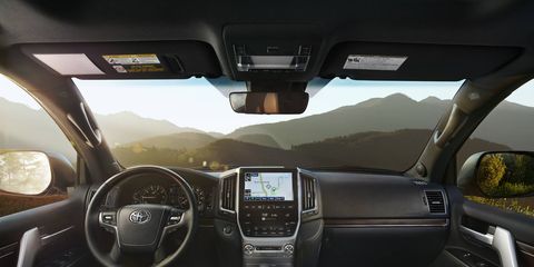 The 2018 Toyota Land Cruiser comes standard with four-zone automatic climate control with air filter, dust and pollen filtration mode, a separate second-row control panel, individual temperature settings for driver, front passenger and rear-seat passengers, and second- and third-row vents.
