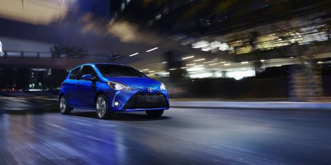 The 2018 Toyota Yaris comes with a 1.5-liter four making 106 hp and 103 lb-ft of torque.