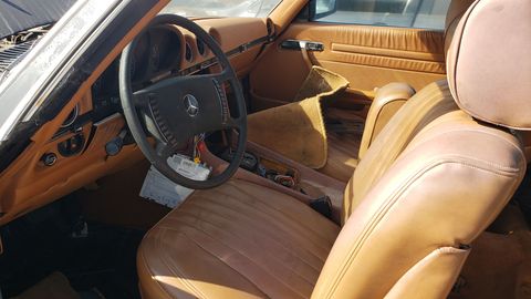 That MB-Tex fake-leather upholstery will outlive the metal components of the car, regardless of how much California sun it gets.
