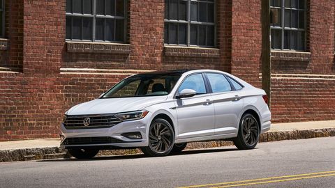 The 2019 Volkswagen Jetta SEL Premium comes with a 147-hp four-cylinder engine.
