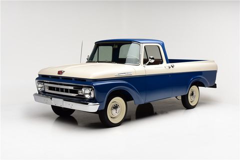 subject of a no expense spared restoration this 1961 ford f100 pickup sold for a remarkable  88000 at barrett jackson s 2019 scottsdale auction