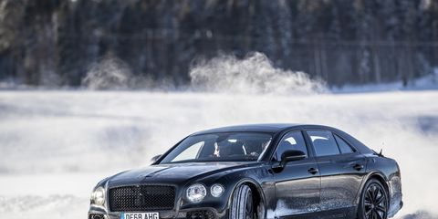 Yes. That is a luxury sedan drifting around the snow just outside of the arctic circle. The 2020 Bentley Flying Spur looks quite promising. It's March 2nd 2019

