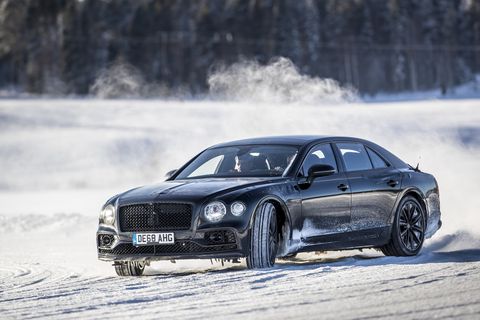 Yes. That is a luxury sedan drifting around the snow just outside of the arctic circle. The 2020 Bentley Flying Spur looks quite promising. It's March 2nd 2019
