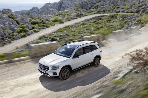 The 2020 Mercedes-Benz GLB is designed to slot in, logically enough, between the GLA and CLC. There's a reason for its squared-off roofline: The GLB offers an optional third row of seats, which provides seating for up to seven occupants in total. Power comes from a 2.0-liter turbo four; front-wheel drive is standard, with all-wheel drive offered as an option.
