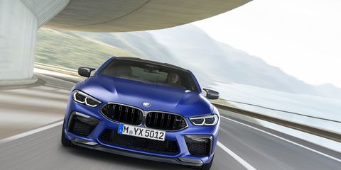 The 2020 BMW M8 features a 4.4-liter V8 that makes 600 hp -- or enough to get you moving to 60 mph in only three seconds.&nbsp;
