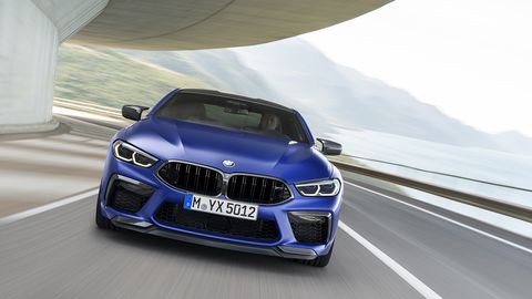 The 2020 BMW M8 features a 4.4-liter V8 that makes 600 hp -- or enough to get you moving to 60 mph in only three seconds.&nbsp;
