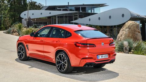 The 2020 BMW X4 M, like the X3 M, features a 473-hp twin-turbo I6.
