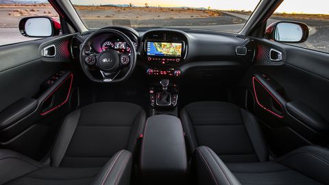 The 2020 Kia Soul gets an interior as funky as the exterior.
