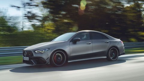 The 2020 Mercedes-AMG CLA 45 comes with the new M139 turbocharged four making 382 hp.
