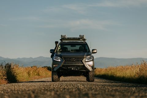 The GXOR concept was made with input from Lexus off-road enthusiasts, from the CBI Custom Stealth Bumper with hidden Warn winch to the Patriot Campers X1H trailer.
