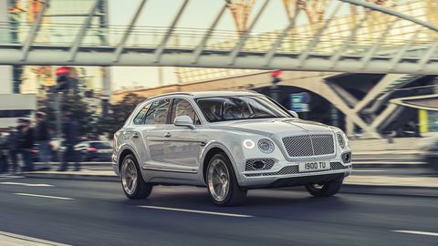 The Bentley Bentayga Hybrid delivers a total of <span><span><span><span>443 hp and 516 lb-ft.</span></span></span></span>
