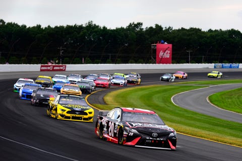 Monster Energy Nascar Cup Race Results From Pocono Denny Hamlin Pulls Away Late To Win