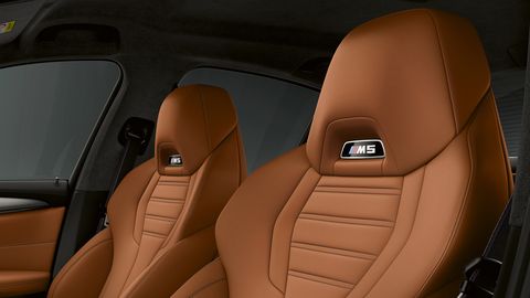 The 2019 BMW M5 gets special logos inside and out.
