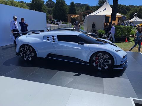 See the Bugatti CentoDieci, a tribute to the EB110&nbsp;based on the Chiron, displayed at The Quail in 2019
