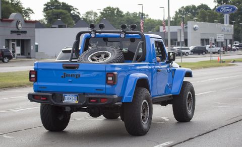 We drove a few Mopar concepts, including the two-door Jeep J6 pickup, the dropped Ram 1500 Low Down and the retro Jeep JT Scrambler, on Woodward ahead of the 2019 Dream Cruise.
