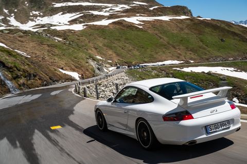 The first Porsche 911 GT3 to come to the U.S. retained 3.6-liter of displacement, but with a 20 horsepower bump to 375. Compared to the 1999 model, the rear wing was new, the tires wider, and the front brakes larger.
