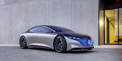 Here is the Mercedes-Benz Vision EQS. It was revealed at the 2019 Frankfurt Auto Show
