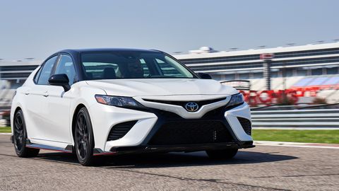 The 2020 Toyota Camry TRD gets a little extra performance along with its 301-hp V6.
