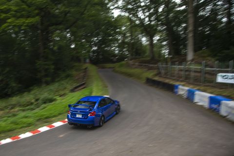 Hill climbs have been run on the Shelsley Walsh course, located in England's Midlands, since 1905. We experienced the historic venue in a fleet of 2019 Subaru WRX STIs -- all told, a good car for a newbie unfamiliar with the deceptively complex hill.
