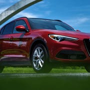 The 2019 Alfa Romeo Stelvio Ti Sport comes with a 280-hp turbocharged four.
