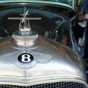 Bentleys in the paddock at the 2019 Goodwood Revival.
