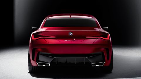 The BMW Concept 4 hints at the upcoming BMW 4-Series with aggressive styling, flashy lighting tech and a huge grille.&nbsp;
