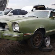 The first year of the Pinto-based Mustang II, complete with extra-cost Green Glow paint.
