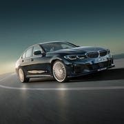 in typical alpina fashion, the new b3 sedan gets lower suspension, more power and a subtle body kit, but the car's 30 liter straight six has also been tuned it now produces 462 hp and 500 plus lb ft of torque it's mated to an eight speed automatic