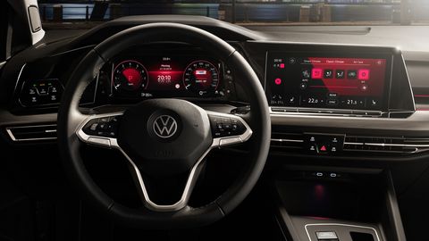 The eighth-gen VW Golf is following the button-less trend with its interior.&nbsp;
