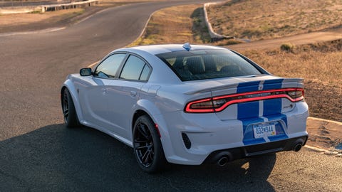 2020 Dodge Charger Widebody in white and blue