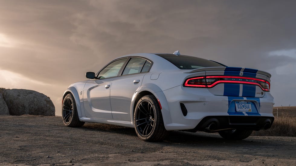 2020 Dodge Charger Widebody in white and blue