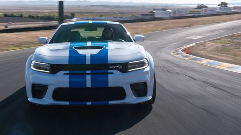 2020 Dodge Charger Widebody in white and blue