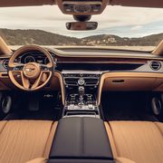 The interior of the 2020 Bentley Flying Spur luxury sedan.

