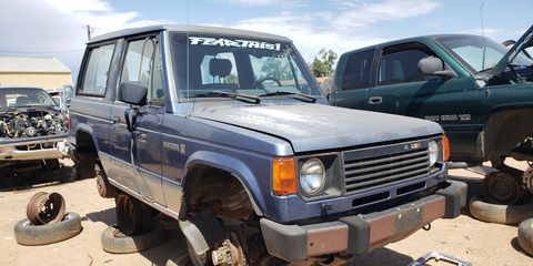 Nearly identical to the Mitsubishi Montero, the Raider has become an extremely rare junkyard find.
