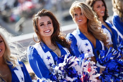 The Dallas Cowboys Cheerleaders entertain the crowds at the F1 US Grand Prix at the Circuit of the Americas, Sunday Nov. 3, 2019
