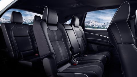The Acura MDX A-Spec comes with leather seats and two infotainment screens.
