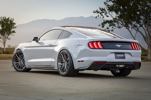 Note the lack of tailpipes. The Mustang Lithium's internal combustion engine has been replaced by a Phi-Power dual-core electric motor and dual inverters.
